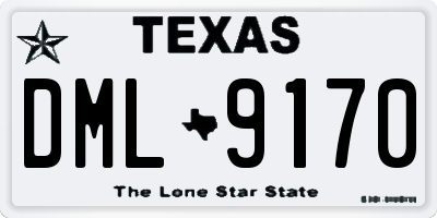 TX license plate DML9170