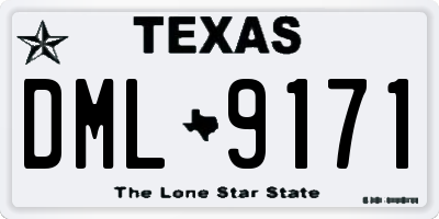 TX license plate DML9171