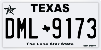 TX license plate DML9173