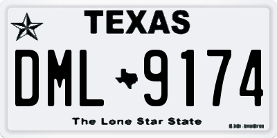 TX license plate DML9174