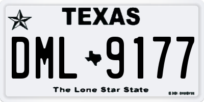 TX license plate DML9177