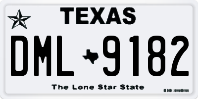 TX license plate DML9182