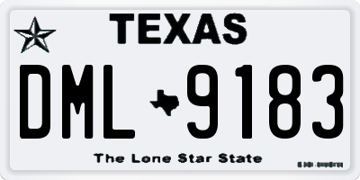 TX license plate DML9183
