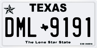 TX license plate DML9191