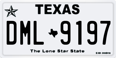 TX license plate DML9197