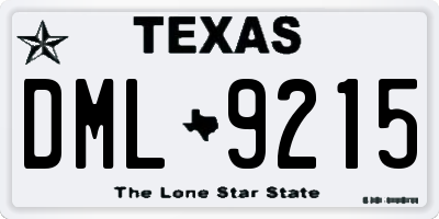 TX license plate DML9215