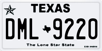 TX license plate DML9220