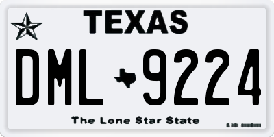 TX license plate DML9224