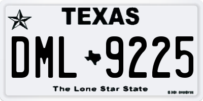 TX license plate DML9225
