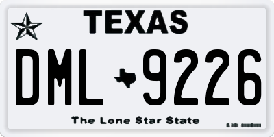 TX license plate DML9226