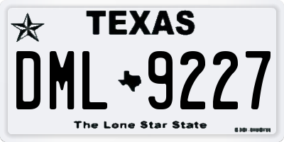 TX license plate DML9227
