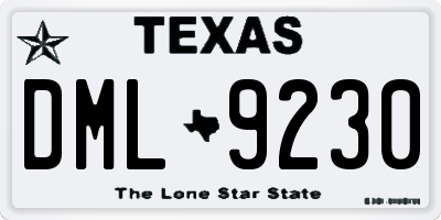 TX license plate DML9230