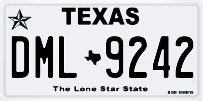 TX license plate DML9242
