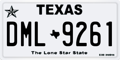 TX license plate DML9261