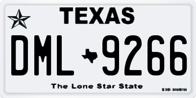 TX license plate DML9266