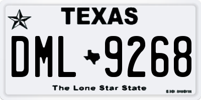 TX license plate DML9268