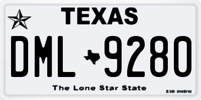 TX license plate DML9280