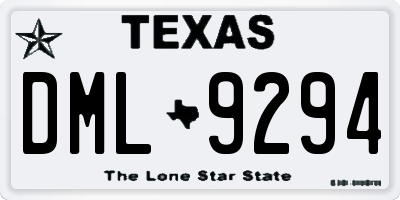 TX license plate DML9294