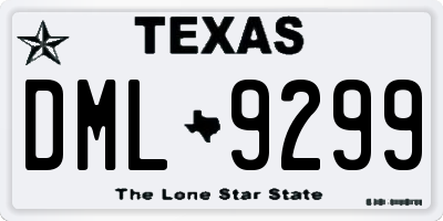 TX license plate DML9299