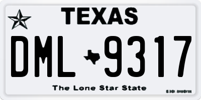 TX license plate DML9317