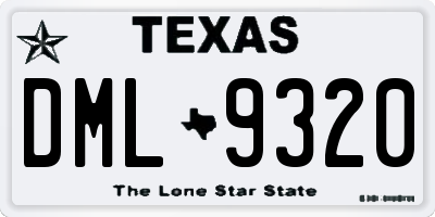TX license plate DML9320