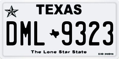 TX license plate DML9323
