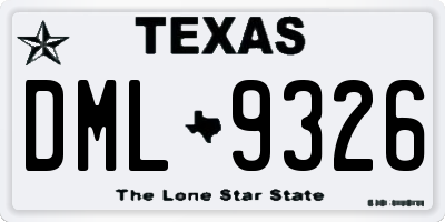 TX license plate DML9326