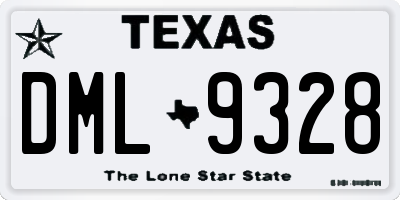 TX license plate DML9328