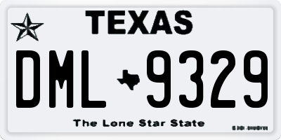 TX license plate DML9329