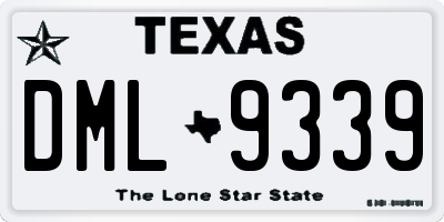 TX license plate DML9339