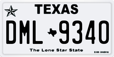 TX license plate DML9340