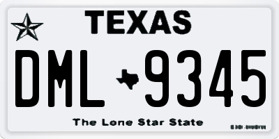 TX license plate DML9345