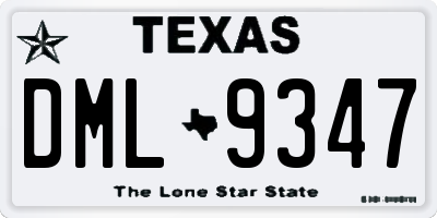 TX license plate DML9347