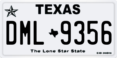TX license plate DML9356