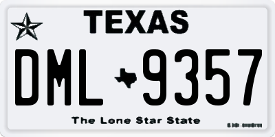 TX license plate DML9357