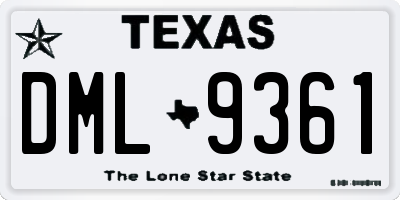 TX license plate DML9361