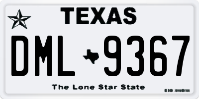 TX license plate DML9367