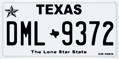 TX license plate DML9372