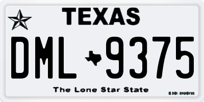 TX license plate DML9375