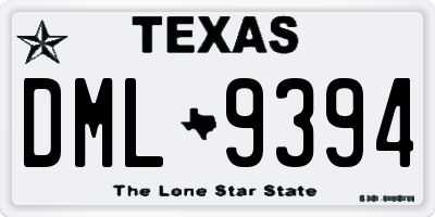 TX license plate DML9394