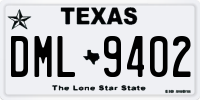 TX license plate DML9402