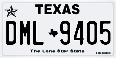 TX license plate DML9405