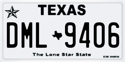 TX license plate DML9406