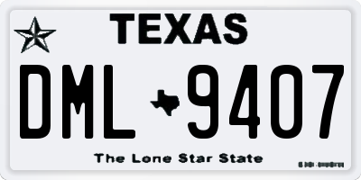 TX license plate DML9407