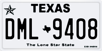 TX license plate DML9408