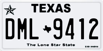 TX license plate DML9412
