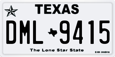 TX license plate DML9415