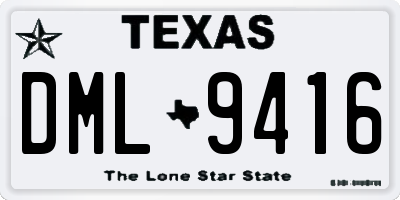 TX license plate DML9416
