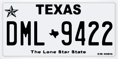 TX license plate DML9422