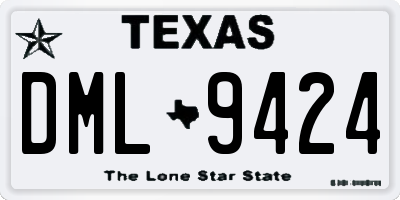 TX license plate DML9424